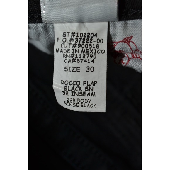 True‎ Religion Jeans Mens 30 Black Rocco Flap Relaxed Skinny Fit 30x31 Denim - Picture 13 of 16